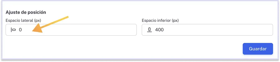 Espaciado lateral