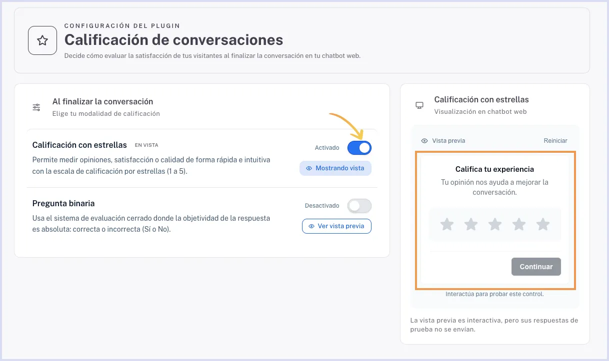 Calificación con estrellas