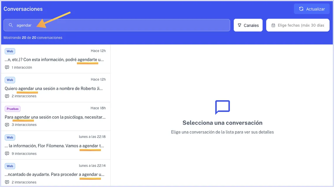 Buscar por palabras