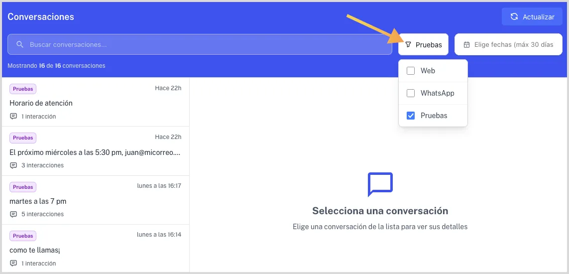 Filtrar por canal