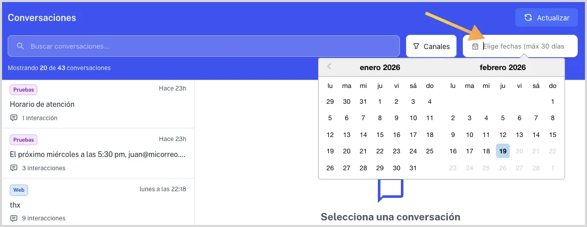 Filtrar por fecha