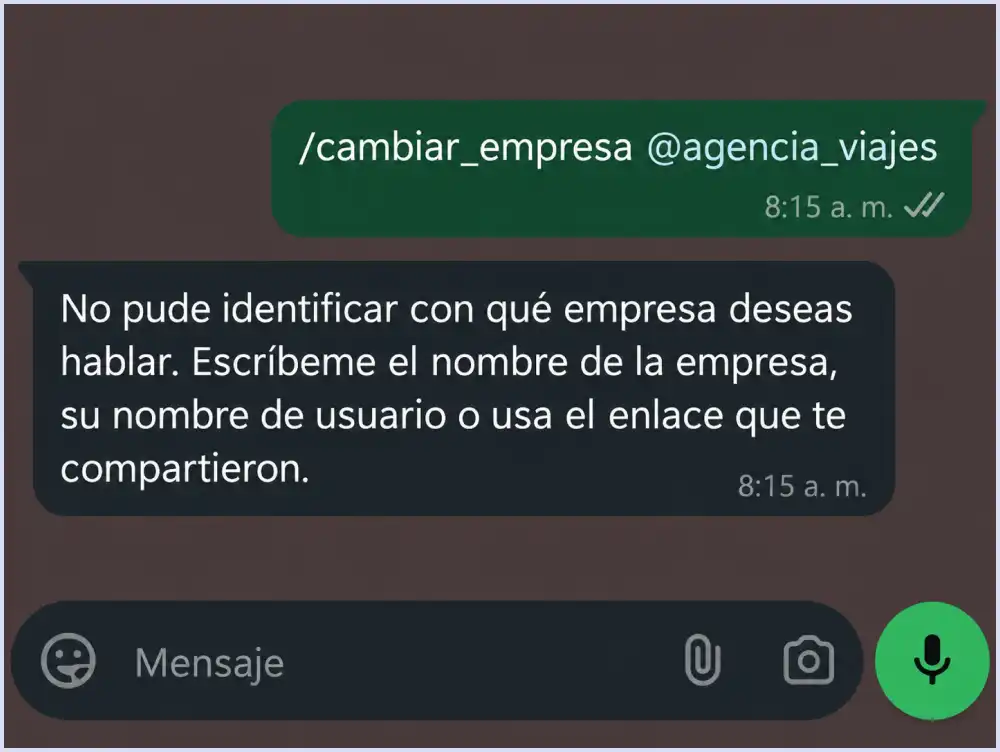 Identificador de empresa incorrecto