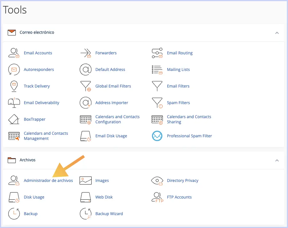 Sesion en cPanel