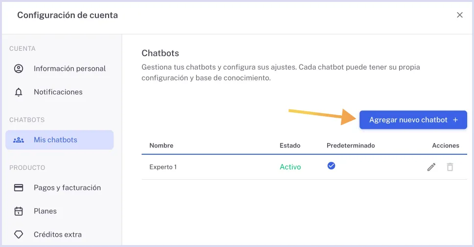 Agregar chatbot