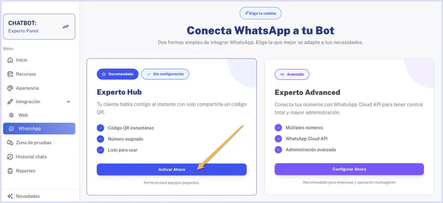 Opciones de WhatsApp
